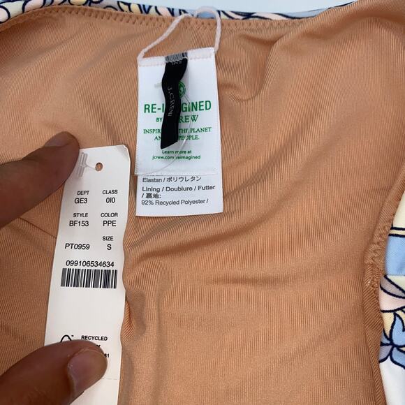 NWT J. Crew Floral Cheeky Curved Waist Bikini Swim Bathing Suit Bottom Small - Picture 7 of 10